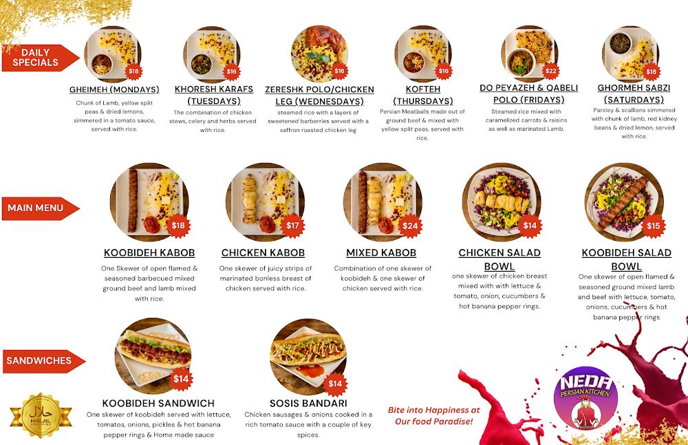 Neda Persian Kitchen Menu image 2
